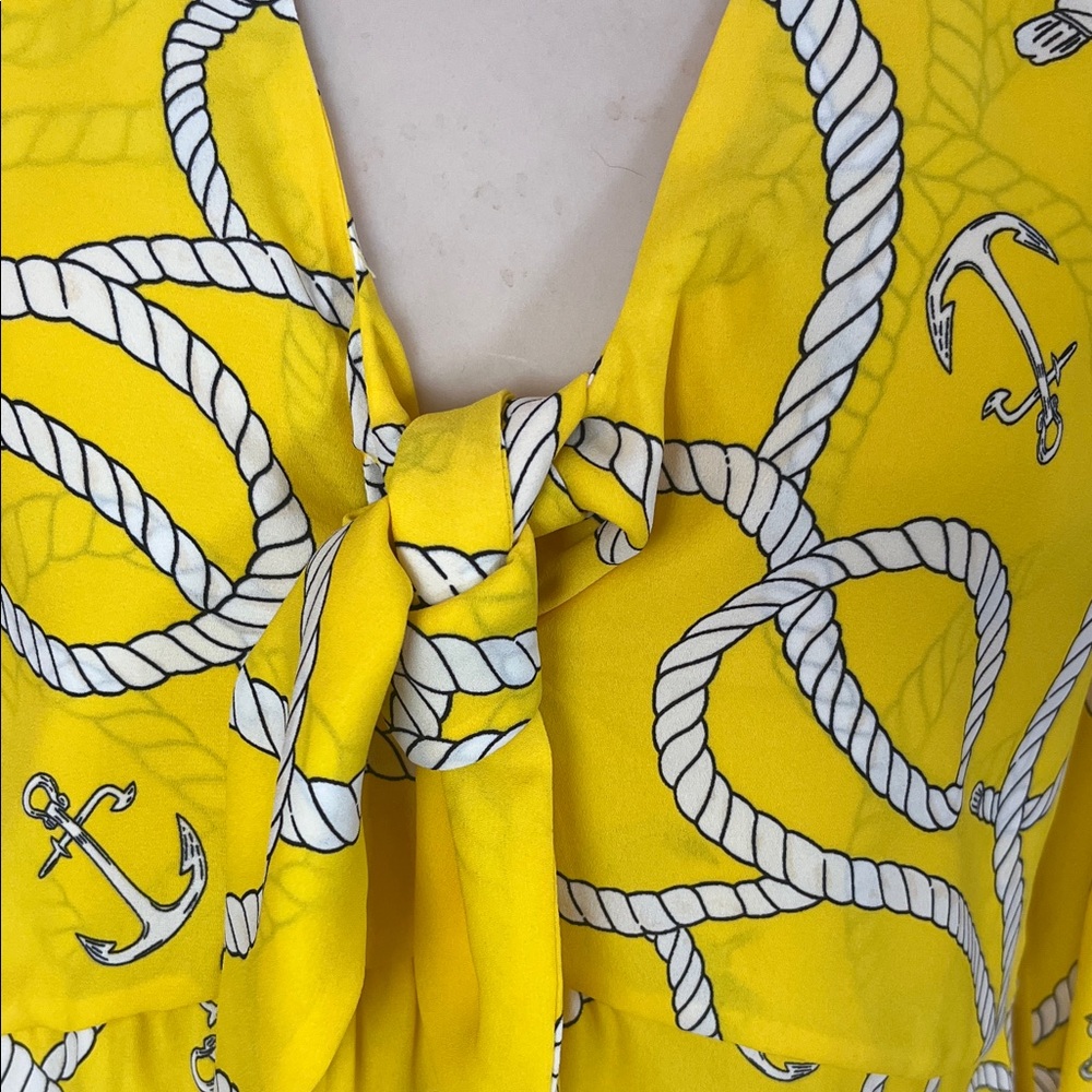 Like new CAbi Yellow Nautical Print Blouse - Picture 5 of 16